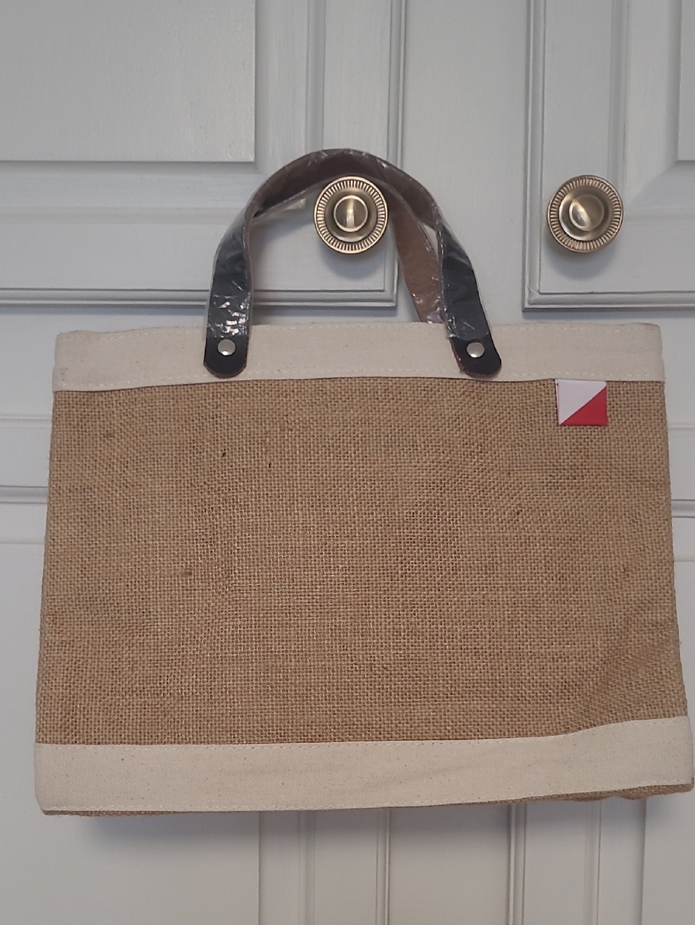 Shorebags Canvas & Jute Tote Bag in Natural Brown